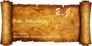 Rab Jusztina névjegykártya